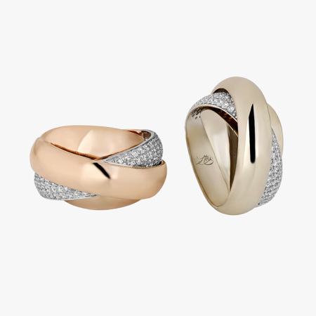 Three-Ring Fixed Diamond Ring